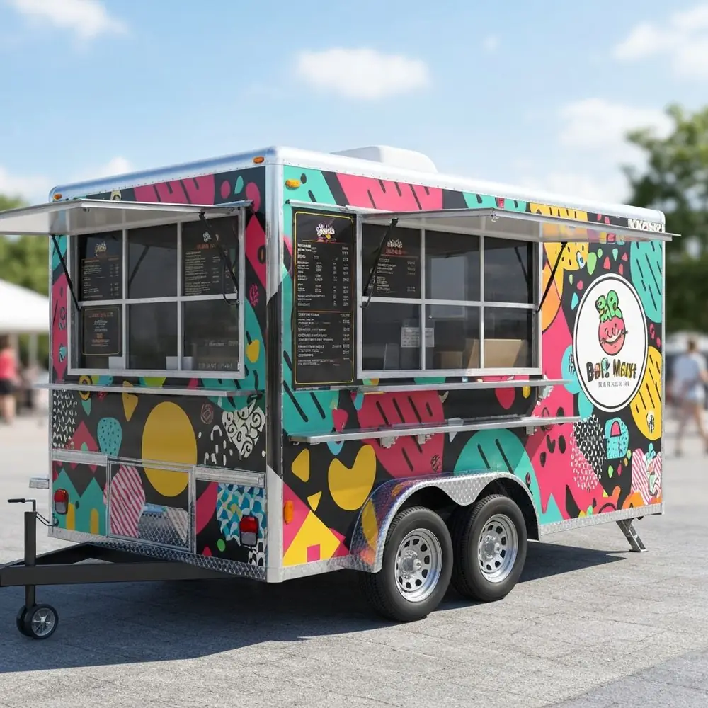 3D food trailer wrap preview